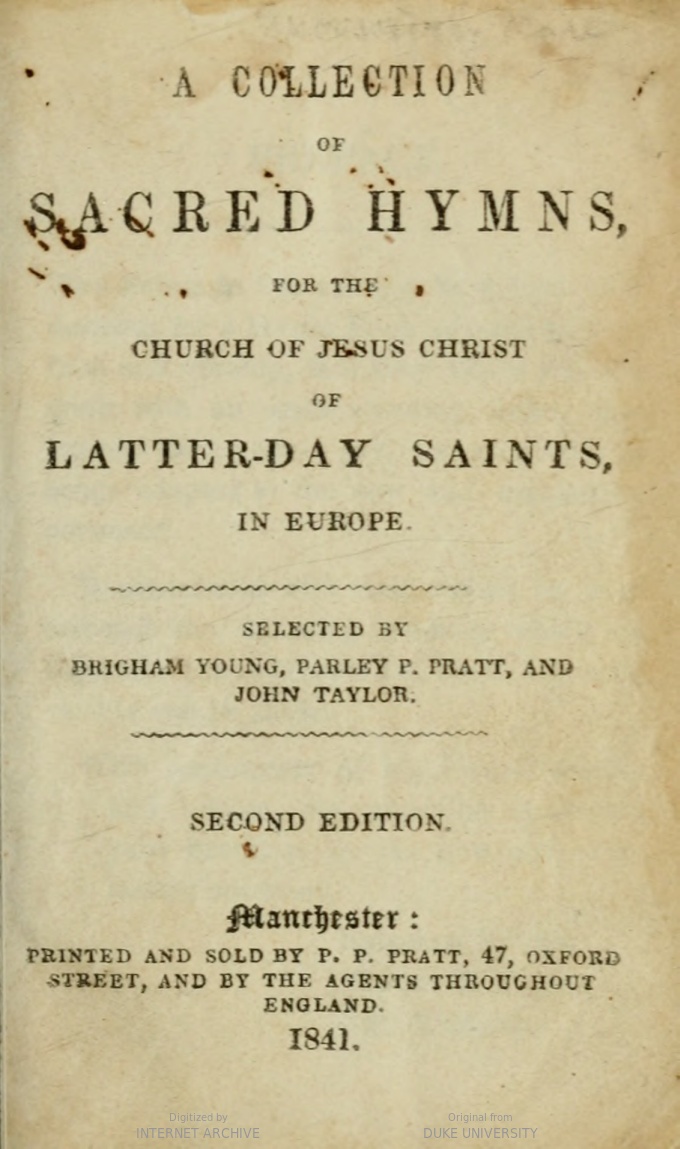 A collection of sacred hymns, for the Church of Jesus Christ of Latter-Day Saints, in Europe